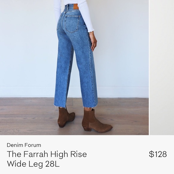 Denim Forum Denim - Denim Forum The Farrah Wide Leg jeans. Pre-owned.